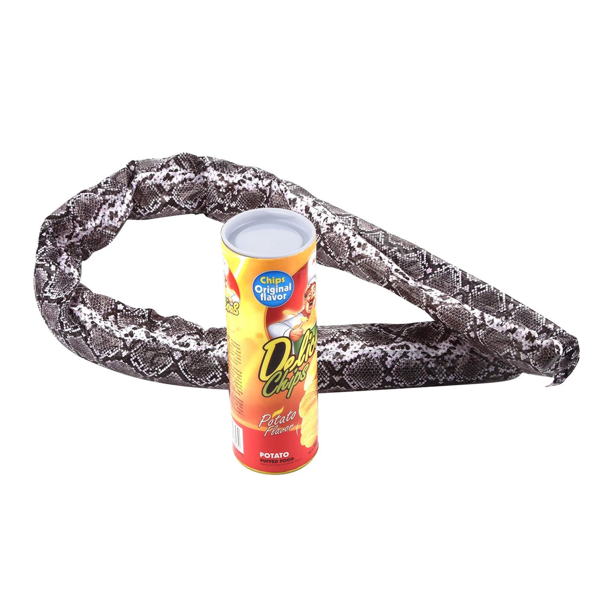 Kid Funny Hallowen Magic Snack Chips Can Flexible Spring Fake Snake Trick Joke
