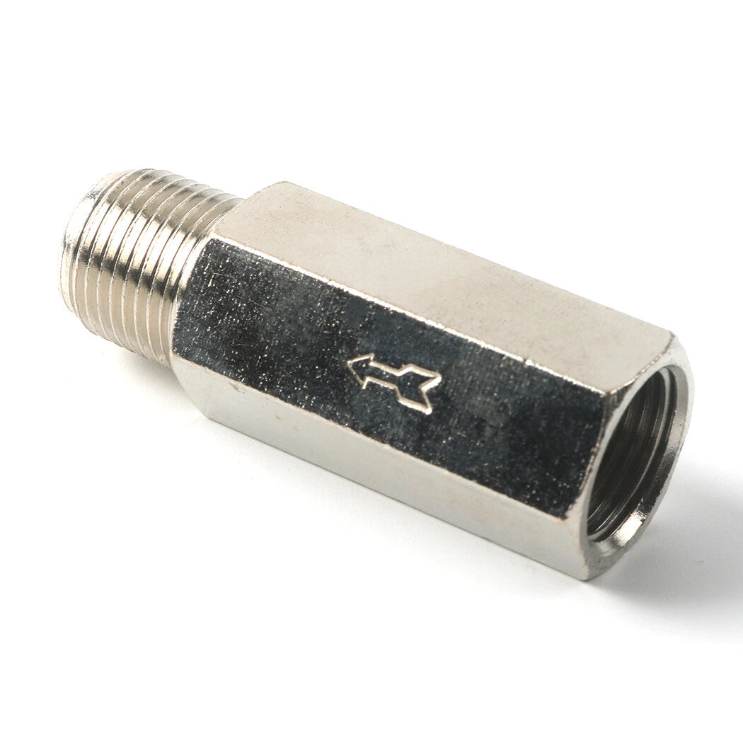 92833 3/8" Female To 3/8" Male NPT Check Valve, Nickel Plated Brass