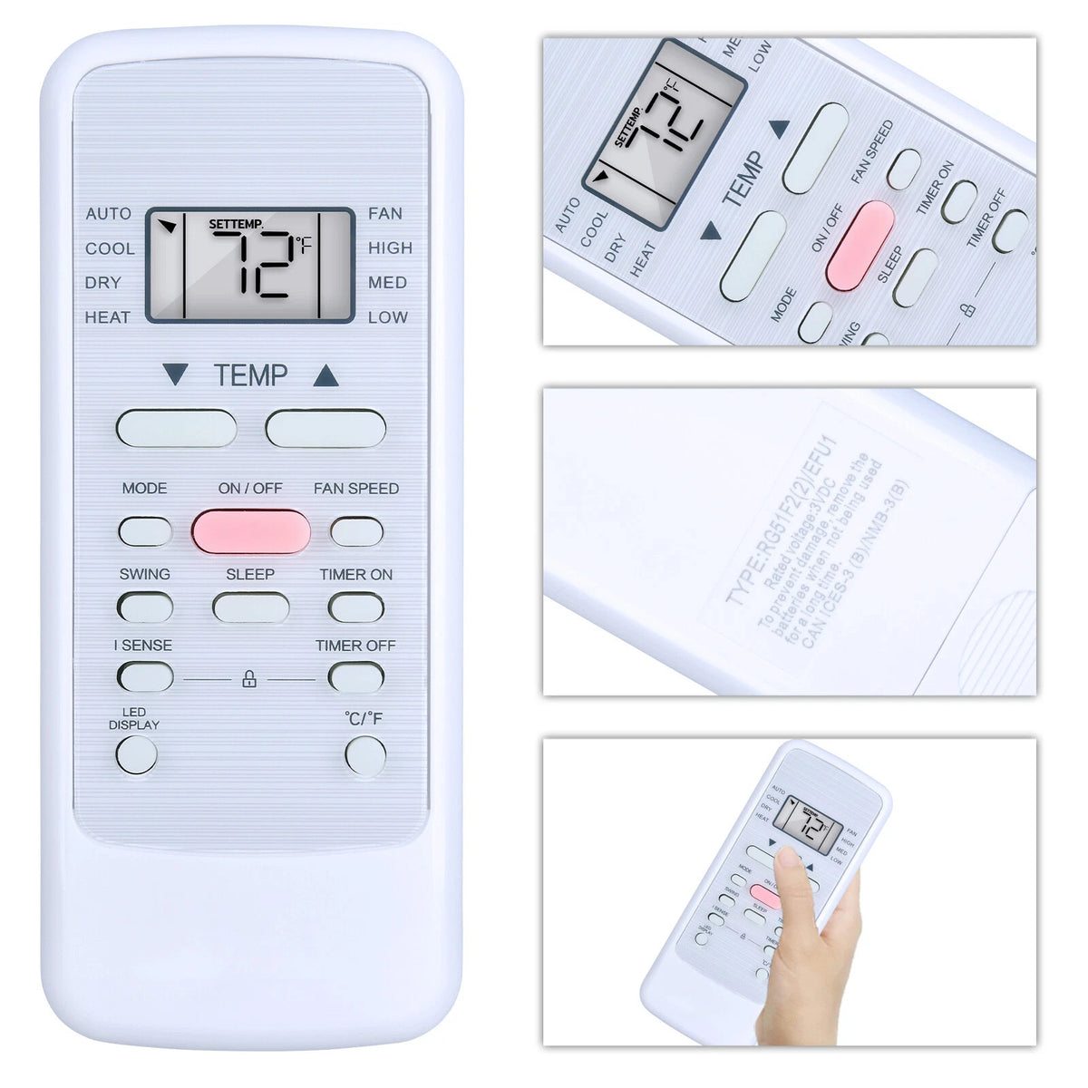 Replacement Remote Control For Keystone Portable Air Conditioner KSTAP051PA