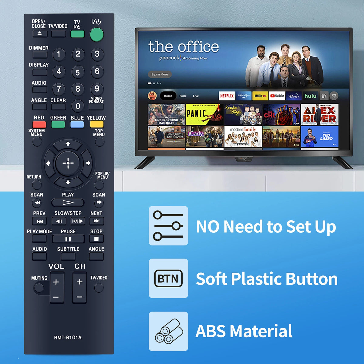 RMT-B101A Remote Control For Sony Player BDP-S300 BDP-S301