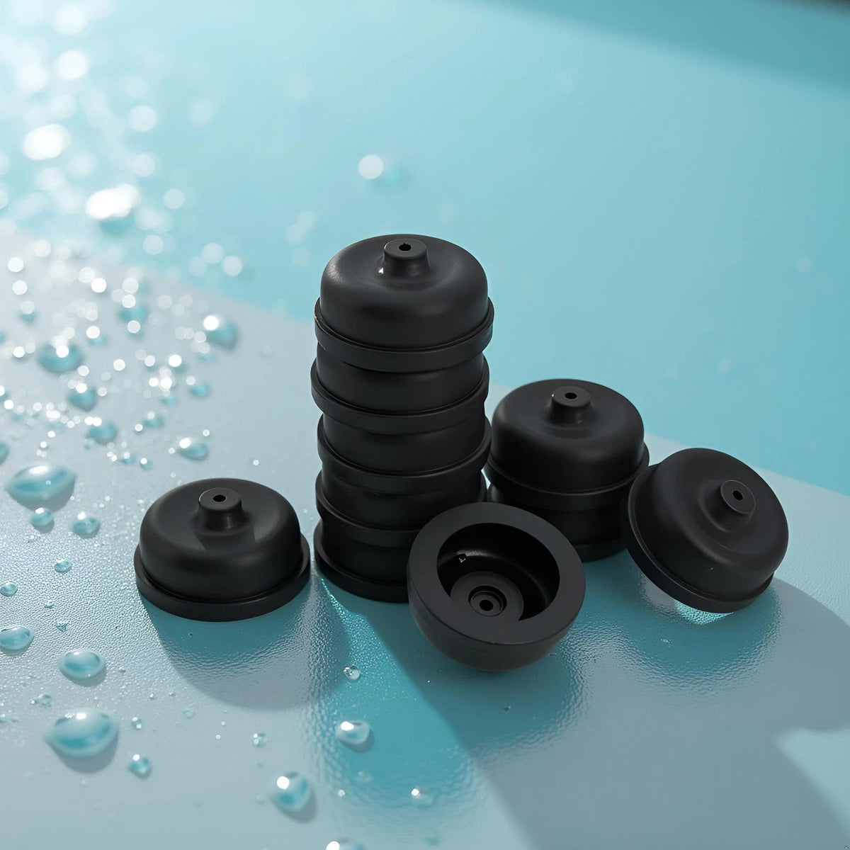 WaigN 20Pcs Black Aquarium Diaphragm Air Pump Accessories EPDM Rubber