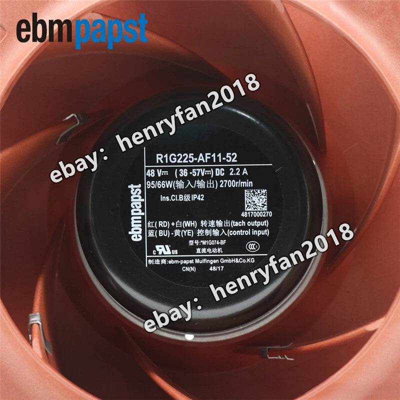 Ebmpapst R1G225-AF11-52 EBM Centrifugal Fan 48VDC 95W ??225MM Air Purifier Fan
