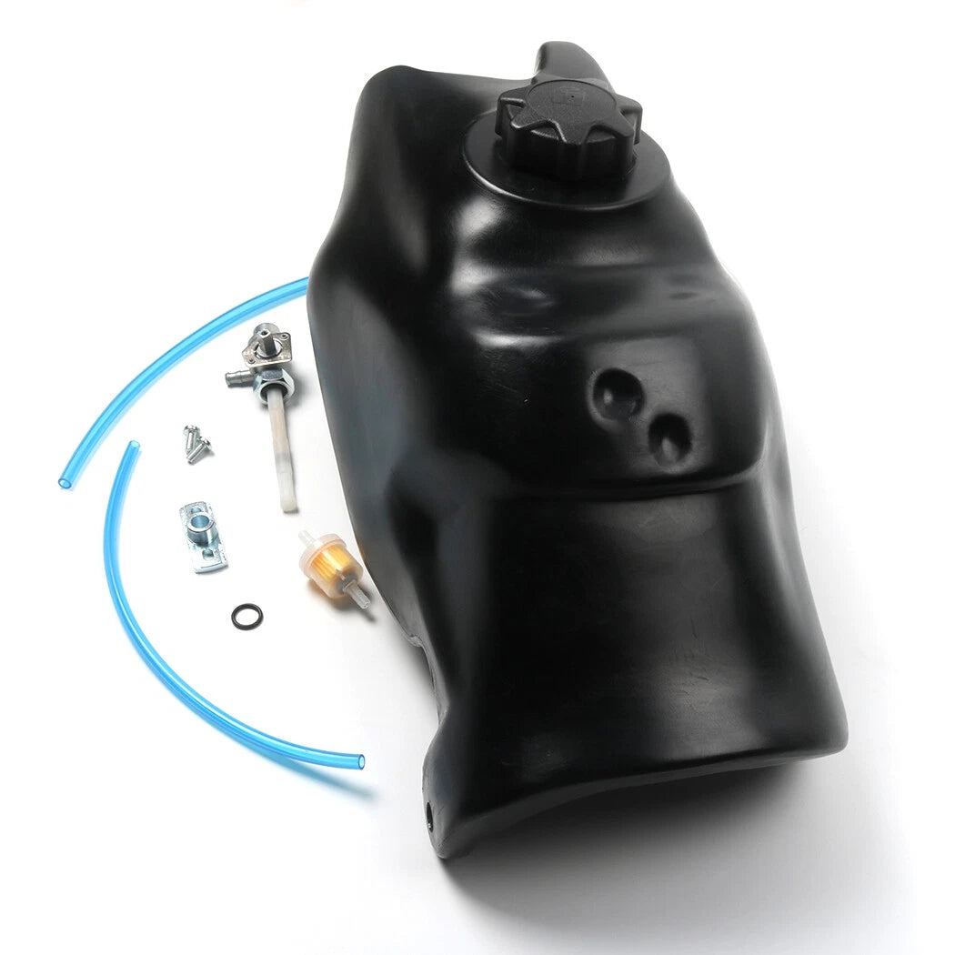 Plastic Gas Fuel Tank & Cap & Petcock For Honda TRX250X TRX300EX Black