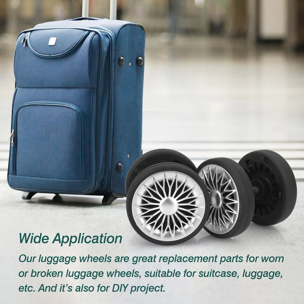 Ech.Apr Luggage Wheels Replacement OD 55mm, 8 Pcs Suitcase Grey