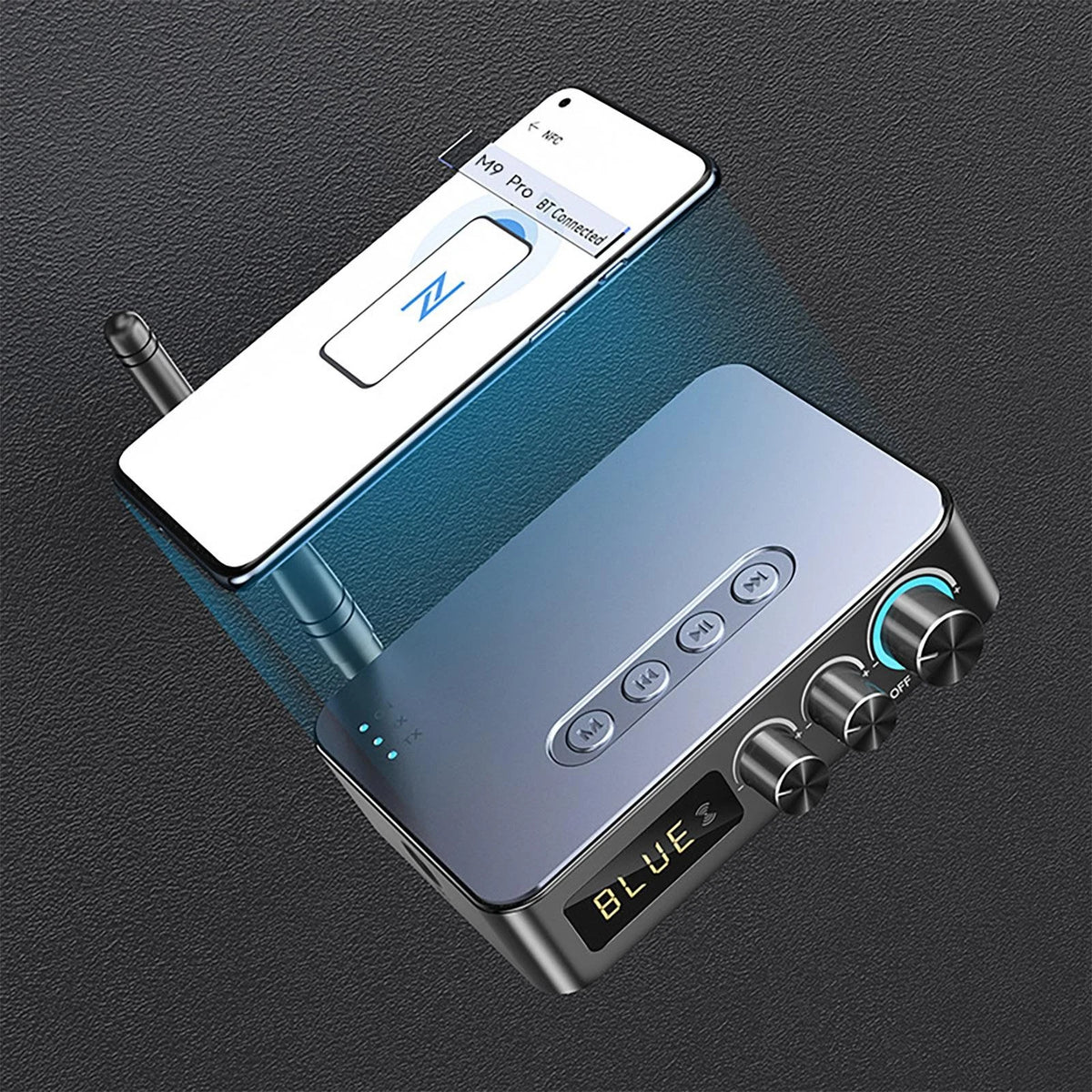 4 IN 1 3.5mm AUX NFC to 2 RCA Bluetooth 5.1Audio Adapter Transmitter Receiver D
