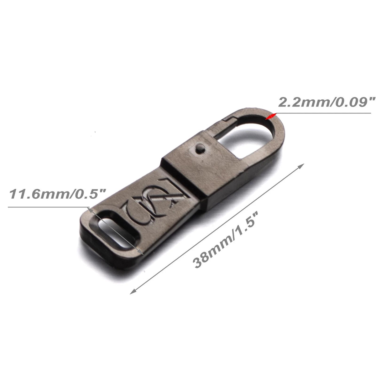 Zpsolution Stainless Steel Zipper Pulls - More 1.5" x 0.5", Black & Silver