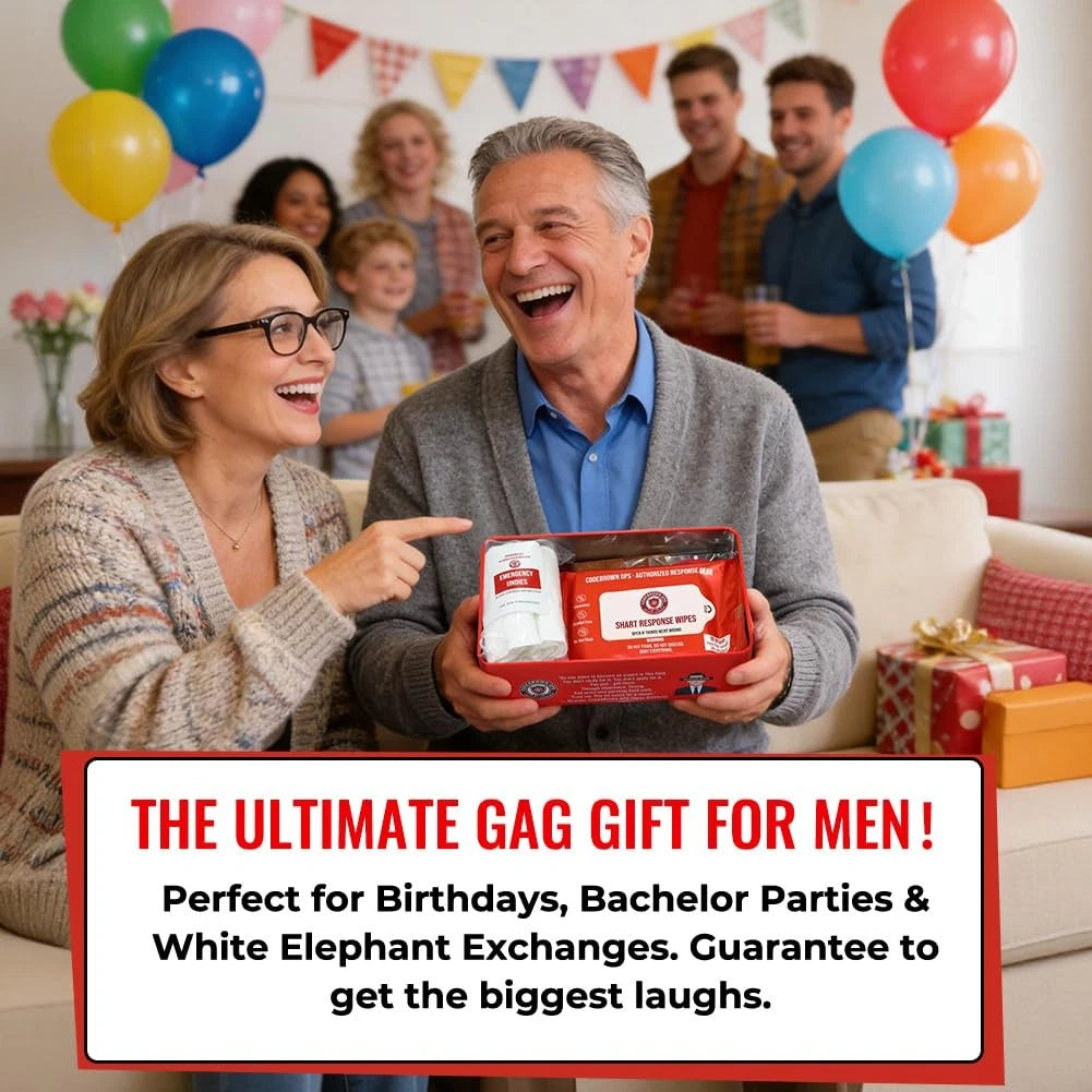 Shart Incident Kit for Men - 8 Items Gag Gifts Funny Novelty Emergency Red