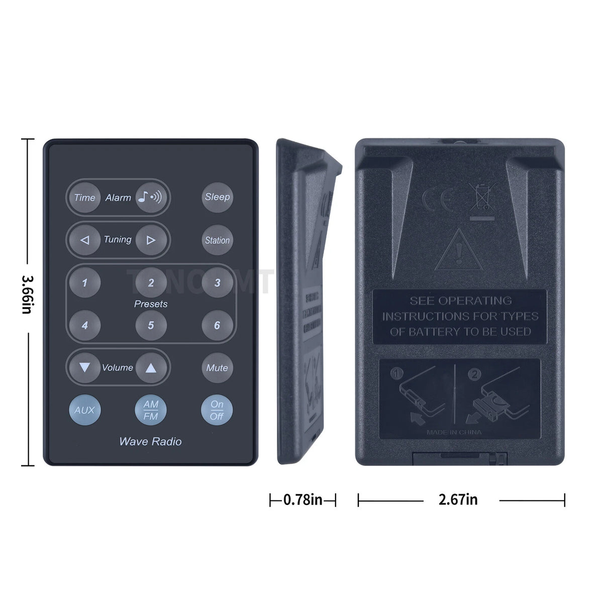 For Bose Wave Radio Remote Control AWR1-1W AWR1-2W AWR113 AWR131 Black