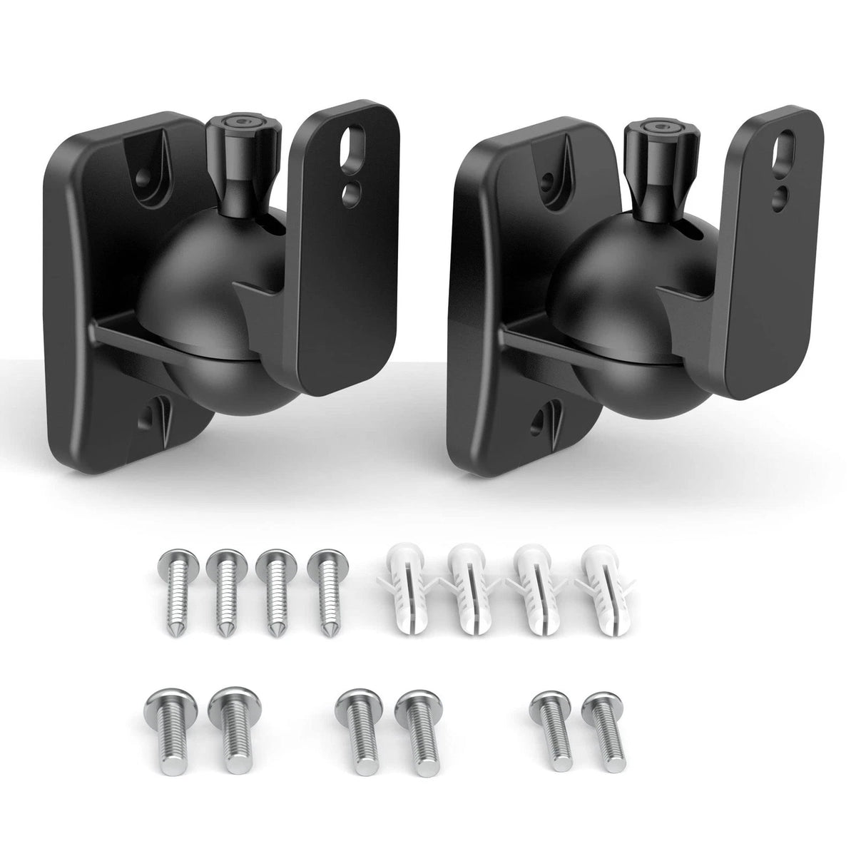 HomeMount Speaker Wall Mount Brackets - Surround & Adjustable, 2P-Black