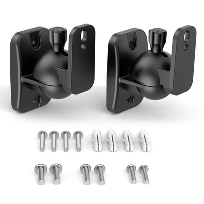 HomeMount Speaker Wall Mount Brackets - Surround & Adjustable, 2P-Black