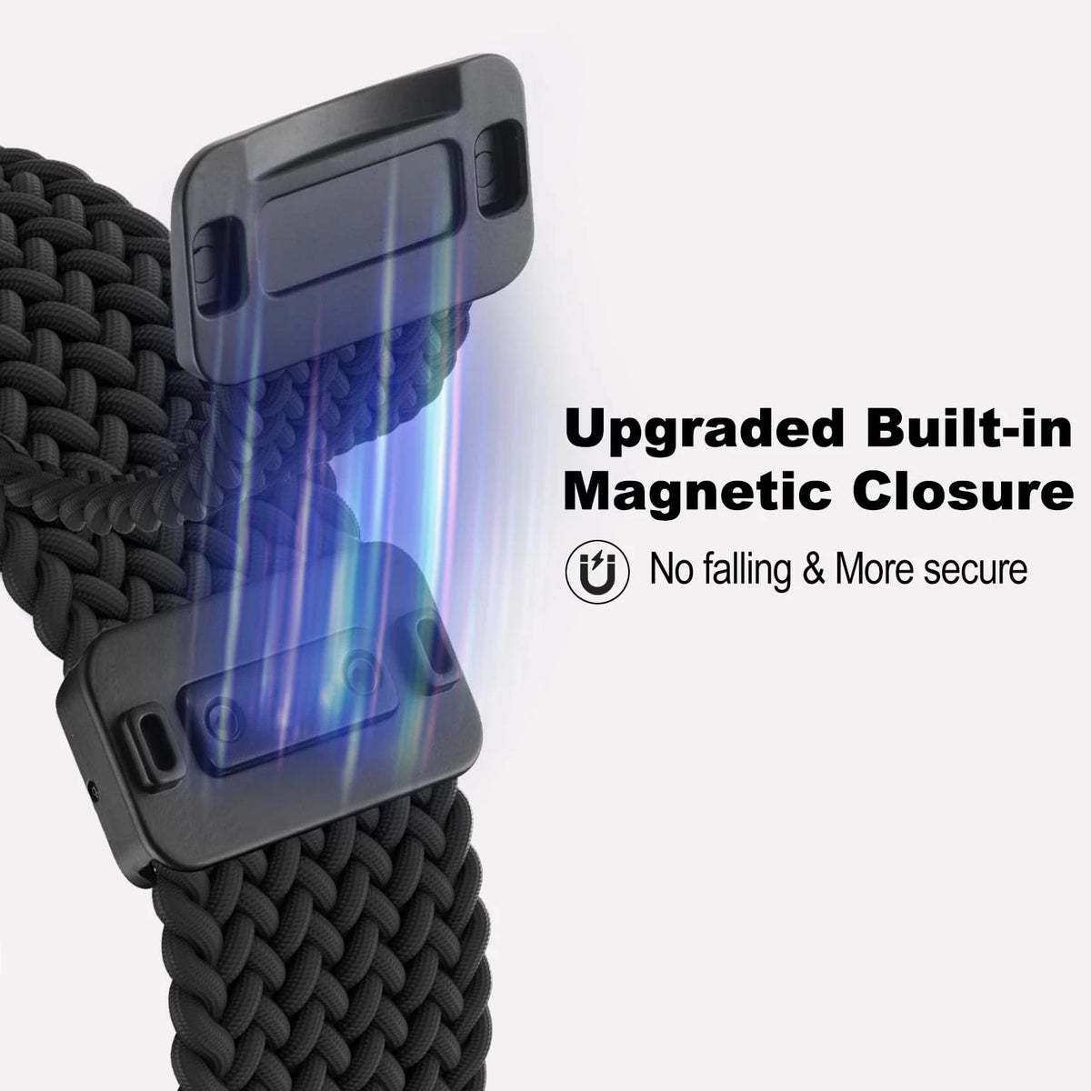 Folavii Magnetic Braided Compatible with Kospet Tank M3 22mm, Black