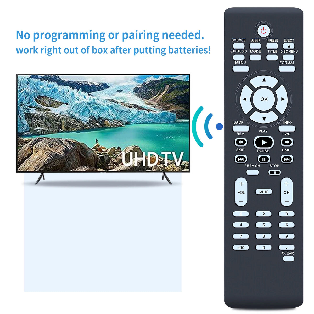 NF801UD Replace Remote For Magnavox TV/DVD 19MD301B/F7 19MD311B/F7 19MD350B/F7