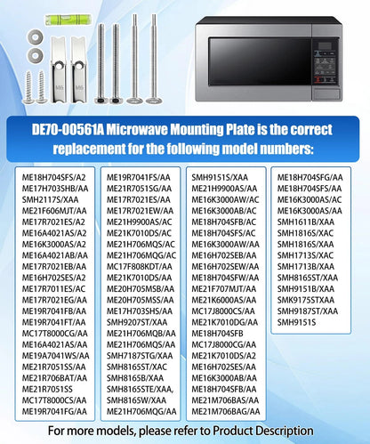 DE70-00561A Microwave Mounting Plate Bracket with Hardware Screws Kit silvery