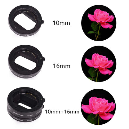 2pcs Macro Extension Ring Set For Sony E-Mount Camera 10mm 16mm AF Adapter