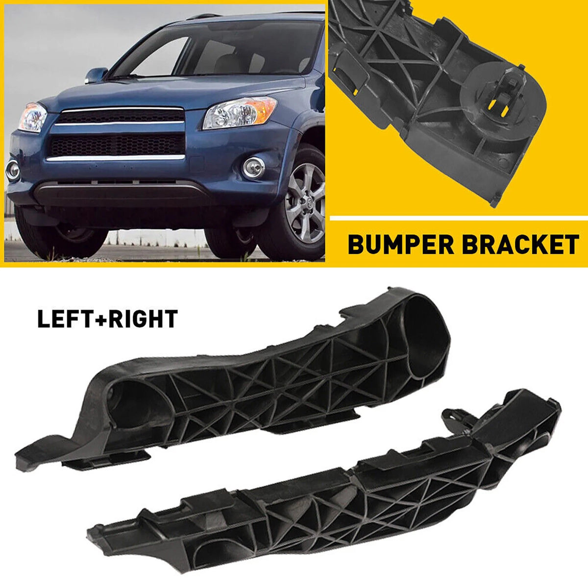 2* Front Bumper Brackets Retainers 2006-2012 For Toyota Rav4 Driver Passenger