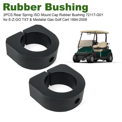 Pair Rear Spring ISO Mount Cap Rubber Bushing 72117-G01 for E-Z-GO ST Sport II