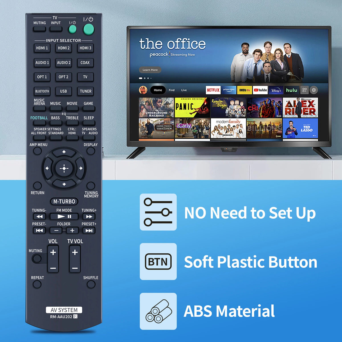 RM-AAU202 Remote Control For Sony AV System HT-M22 HT-M55 HT-M77 STR-KM77