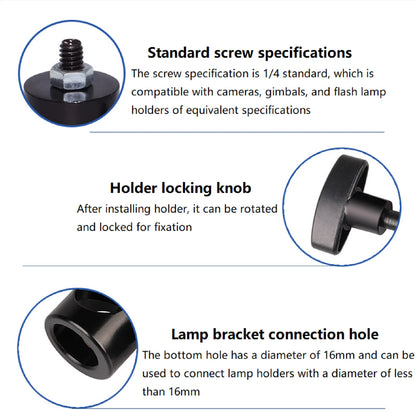 SLR Camera Photography Support Flash Tripod Mounting Bracket 1/4" Screw Adapter