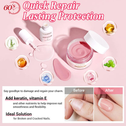 AZUREBEAUTY Nail Repair Kit 0.34 Fl Oz (Pack of 1), Jelly Pink