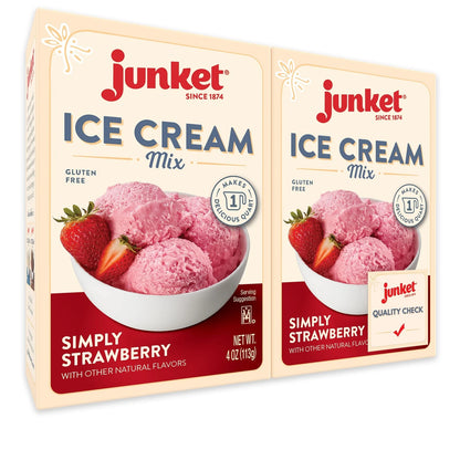 Junket Strawberry Ice Cream Mix: Makes 2 Quarts Old 4.0 Ounce (Pack of 2)