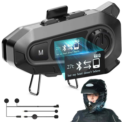 Bluetooth 5.4 Motorcycle Helmet Headset for Bike Helmet with Communication