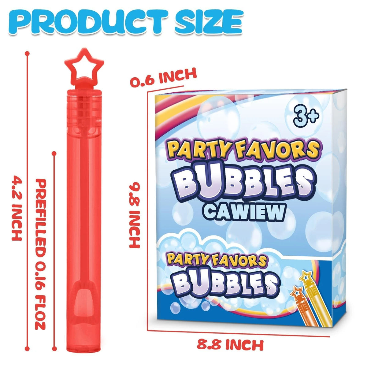 32 Pcs 8 Colors Neon Bubbles Party Favors For 4.2 inches, Star Color