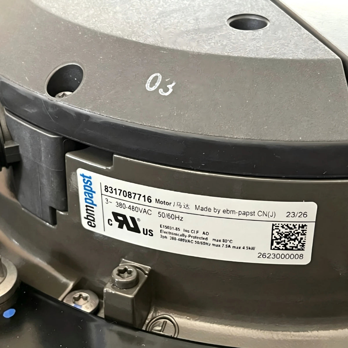 W3G710-NU31-03 IP55 for ebmpapst EC 400VAC 5.8A for Data Center Cooling Fan