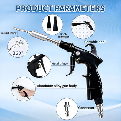 XLfacai Tornado Detailing Car Cleaning Gun with Metal Size2, Black Brush