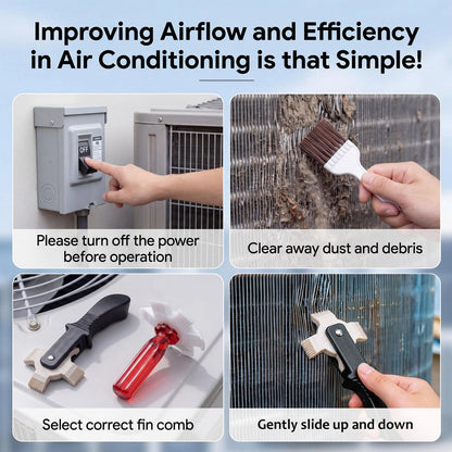 Dunkive AC Fin Comb Set with 2 Straighteners and Coil Cleaning Brush,...
