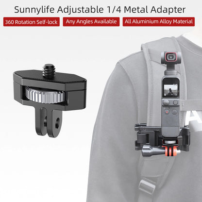 1/4 Metal Adapter 360° Adjust Connector for DJI Pocket 2/Insta360 One X2 SLR Cam