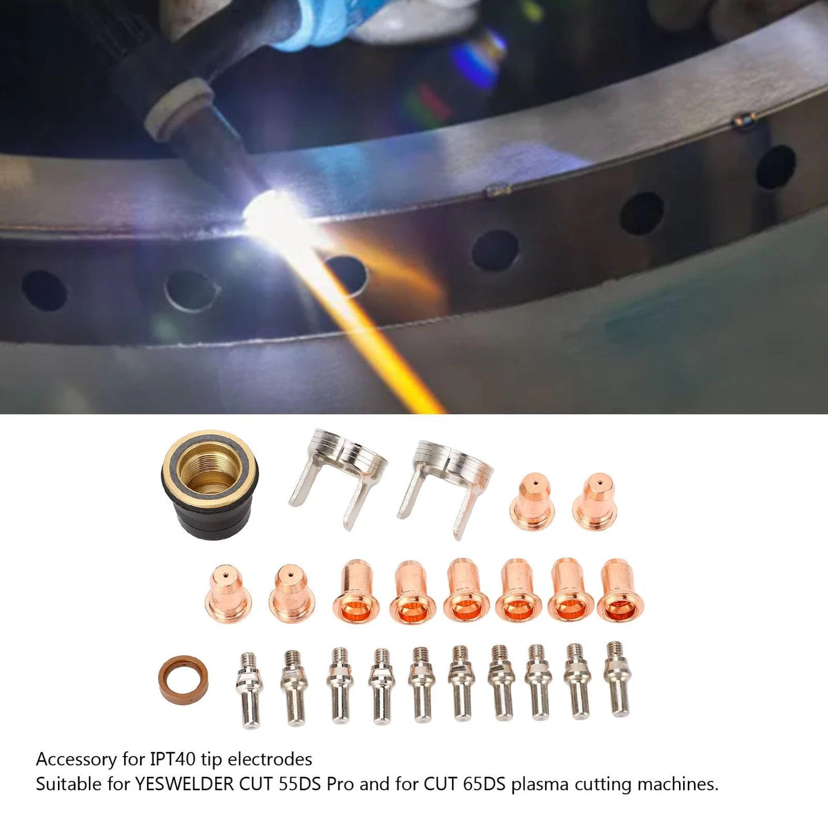 Garosa Plasma Cutting Kit, IPT40 Tip Electrode Nozzle Set Replacement Parts...