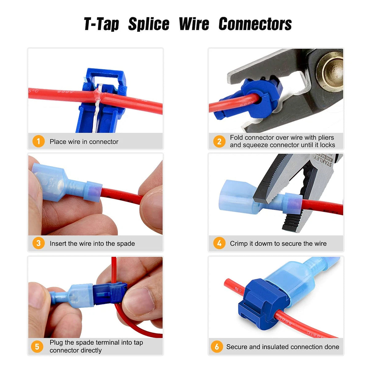 Nilight - 50004R 120 Pcs/60 Pairs Quick 120Pcs 22-10AWG, Red, Blue, Yellow