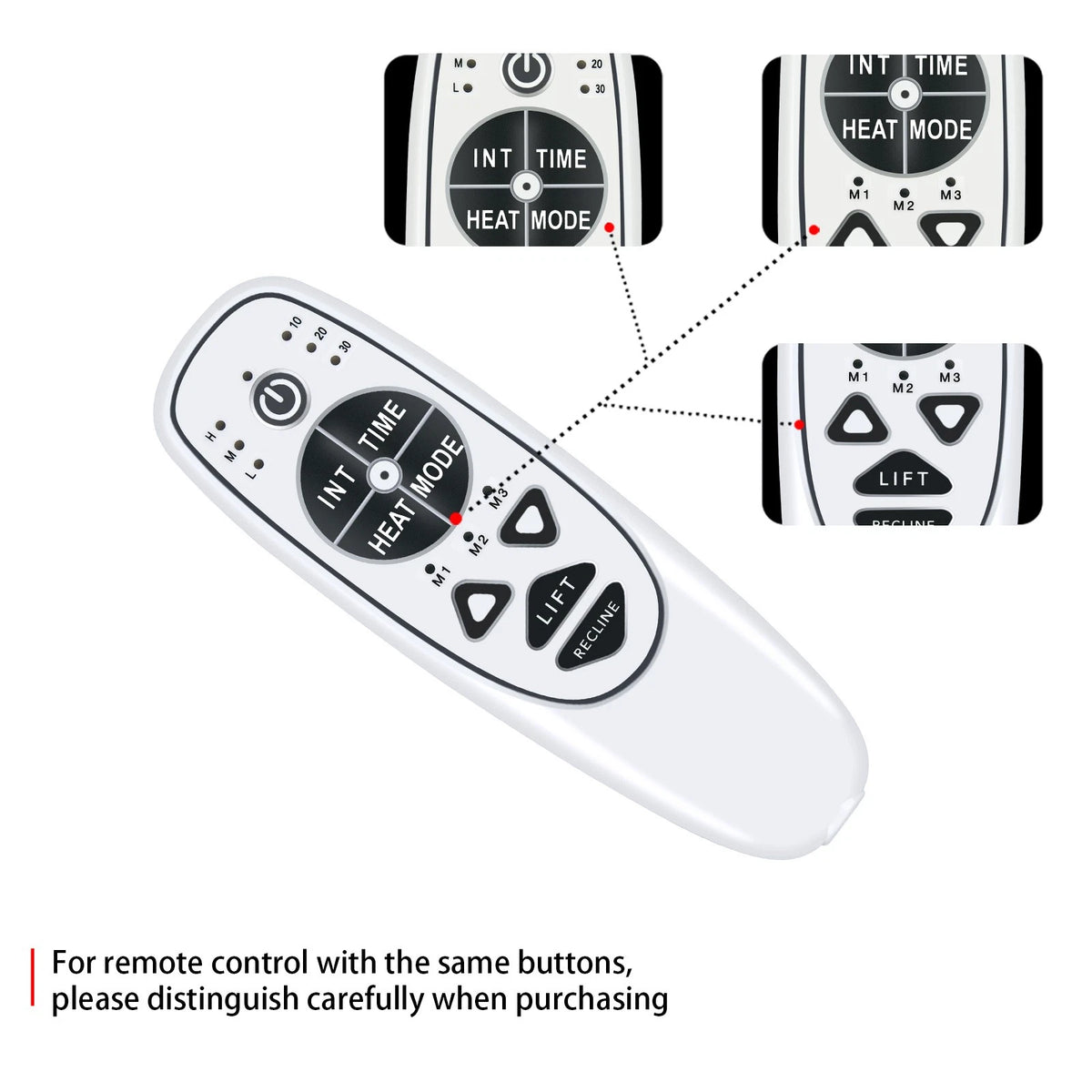 5 Pin Female Plug DN-34A 9 Button Recliner Remote Controller for Heat Vibration