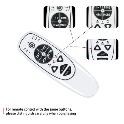5 Pin Female Plug DN-34A 9 Button Recliner Remote Controller for Heat Vibration