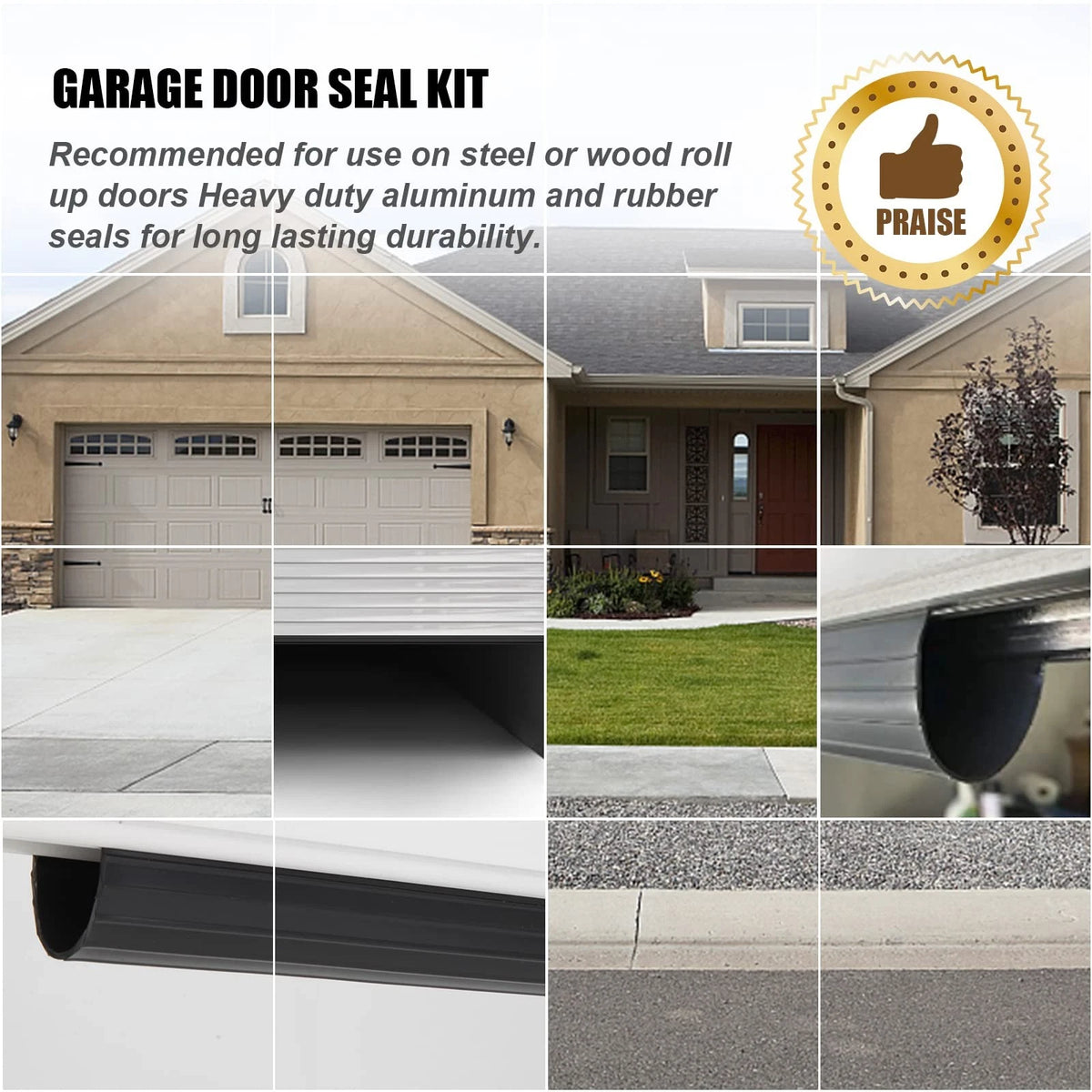 Replacement Wayne Dalton Garage Door Bottom Weather Seal 20 Feet, Black