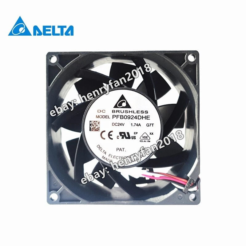 Delta Fan PFB0924DHE DC24V 1.74A 92*92*38MM 4-wire 8000RPM Large Air volume Fan