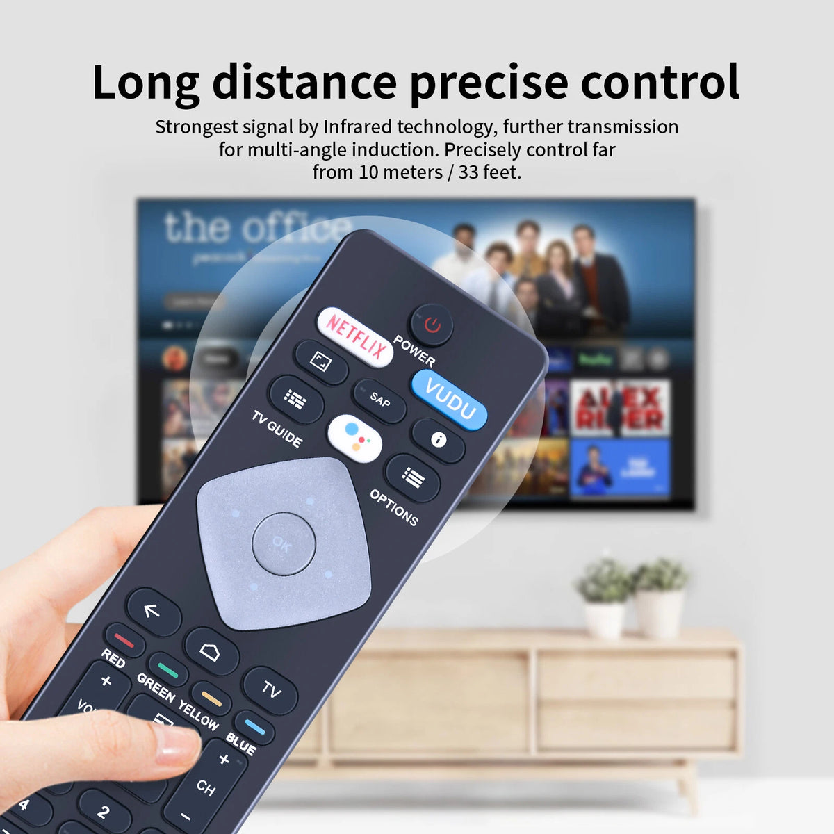 NH800UP Remote Control For Philips Android TV with Google Voice Assistant