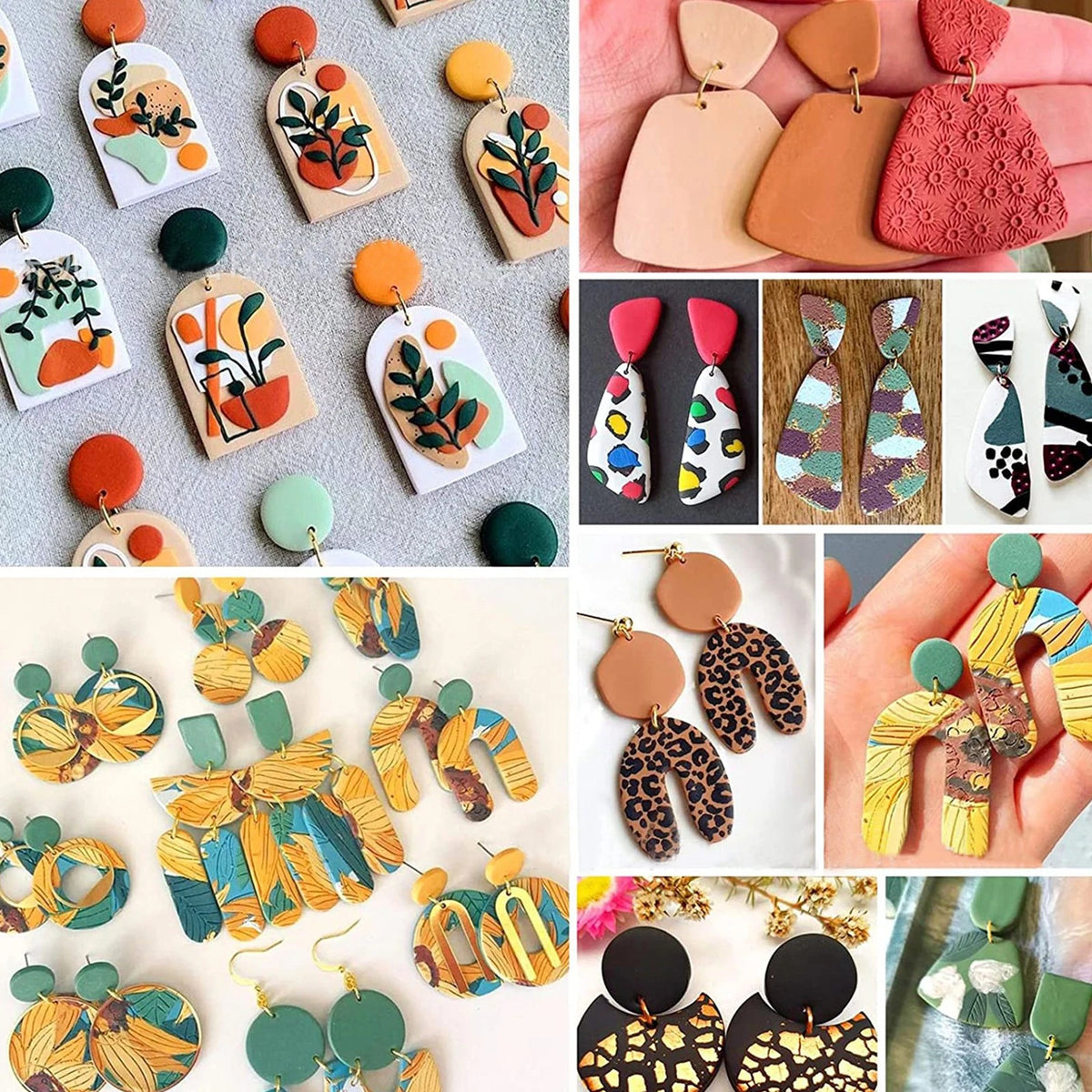 21PCS Polymer Clay Cutters Set Earring Jewellery Cutting Mold Tool Findings DIY
