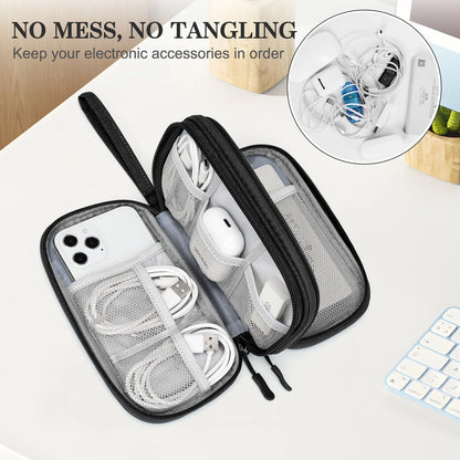 FYY Travel Cable Organizer Pouch Electronic Accessories Carry Case S, Black