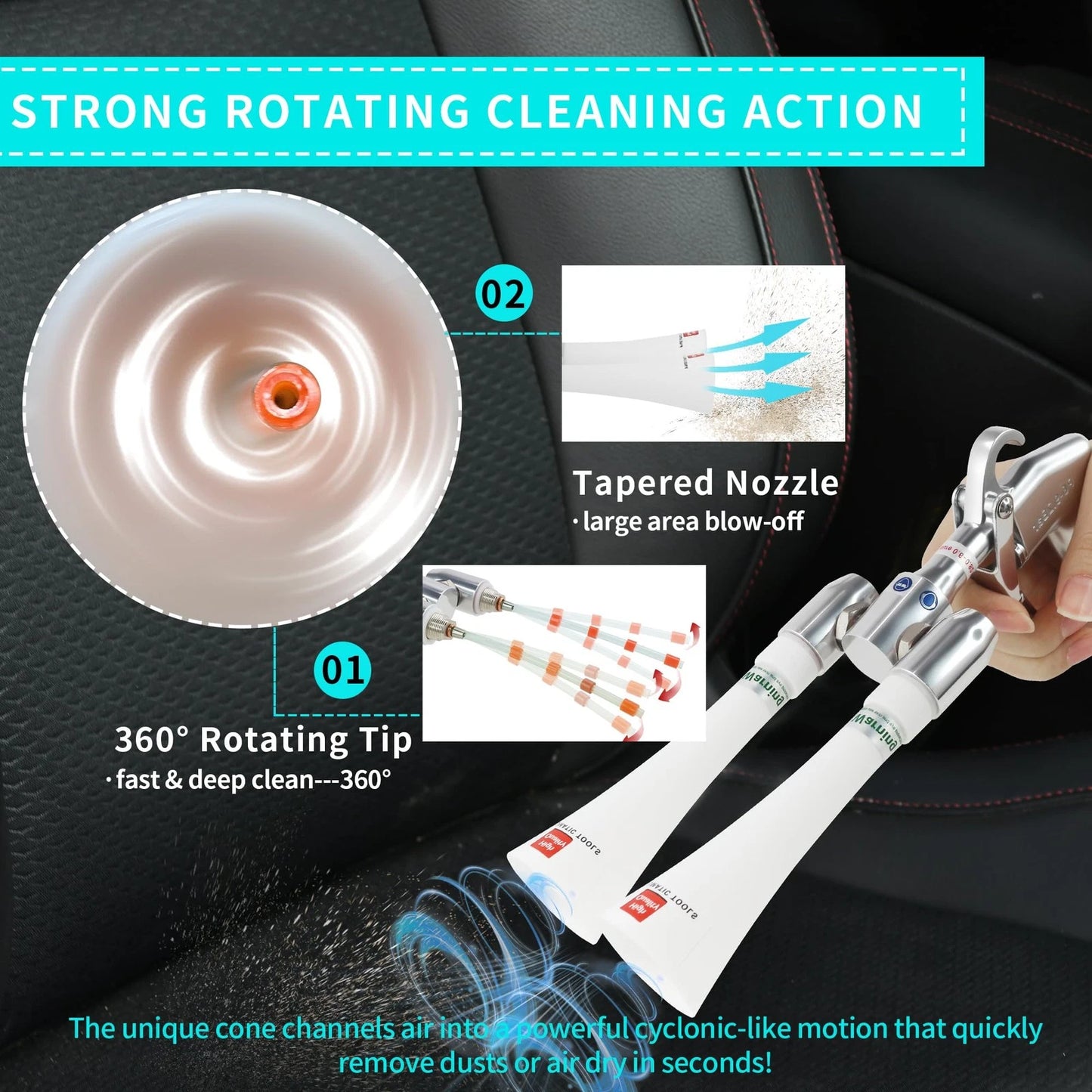 GOCCIDA Tornado Car Cleaning Gun Interior Dust Cleaner Blower