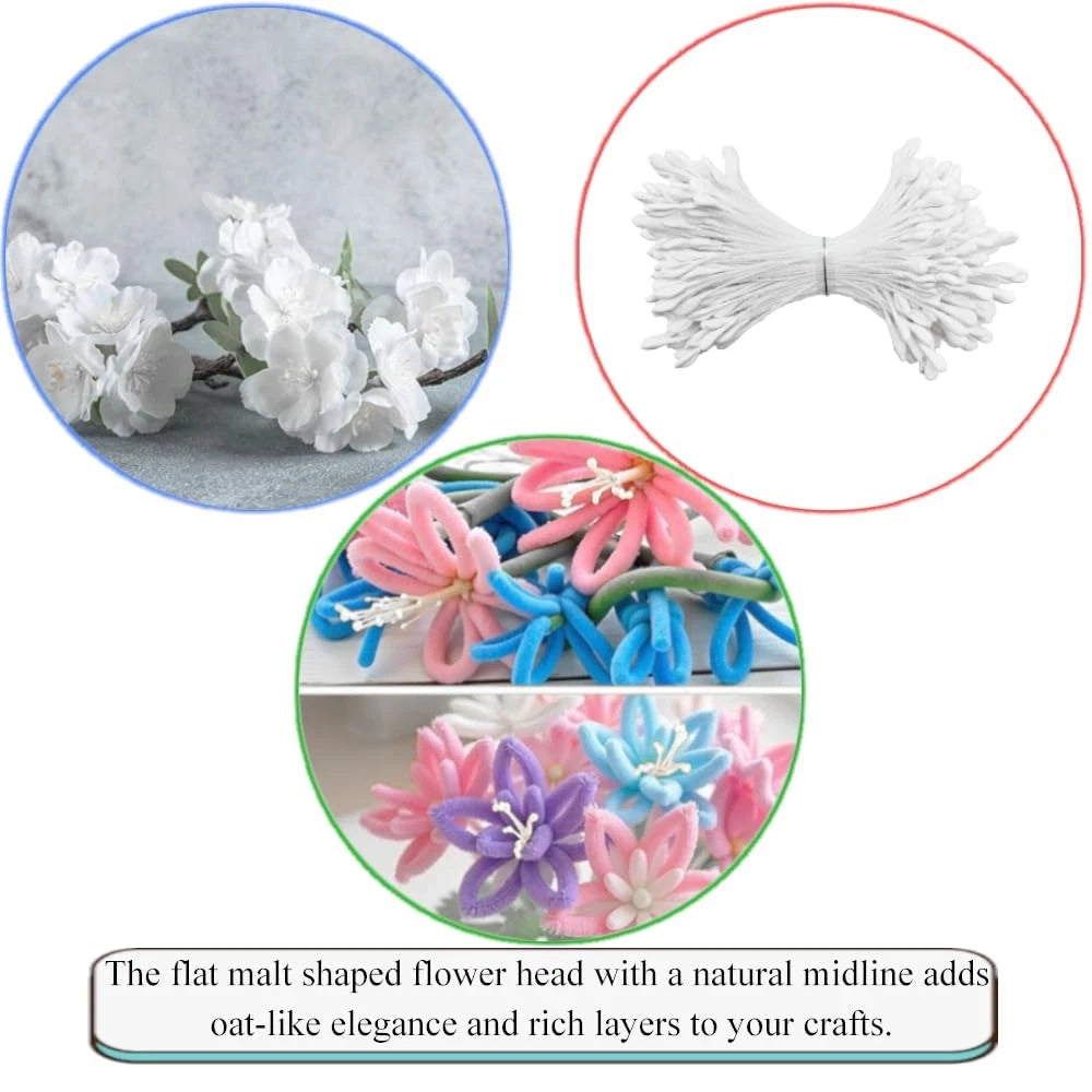 HAHIYO 700Pcs 2.5mm Matte White Double-Head Flower 2.5mm-700Pcs,