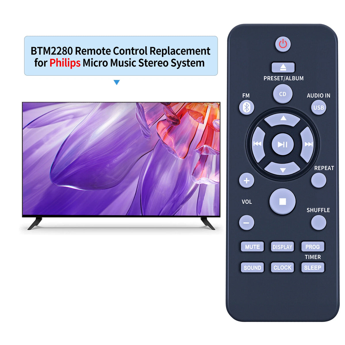 Remote For Philips BTM2180/37 BTM2280/12 BTM2310/55 BTM2310/93 Audio System