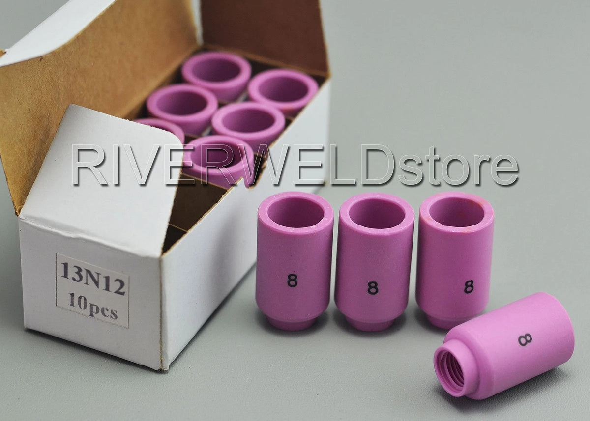 RIVERWELD TIG Alumina Nozzle Ceramic Cups 13N12 8# 1/2" full size, Gold