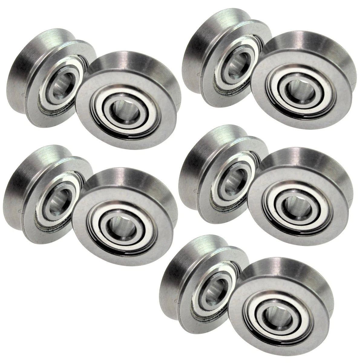 10Pcs V623ZZ Groove Guide Pulley Rail Ball Bearings For Linear Motion System