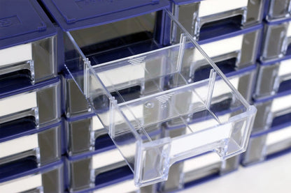 Stackable Storage Drawers Set of 20, Plastic Organizer 20 pcs, blue