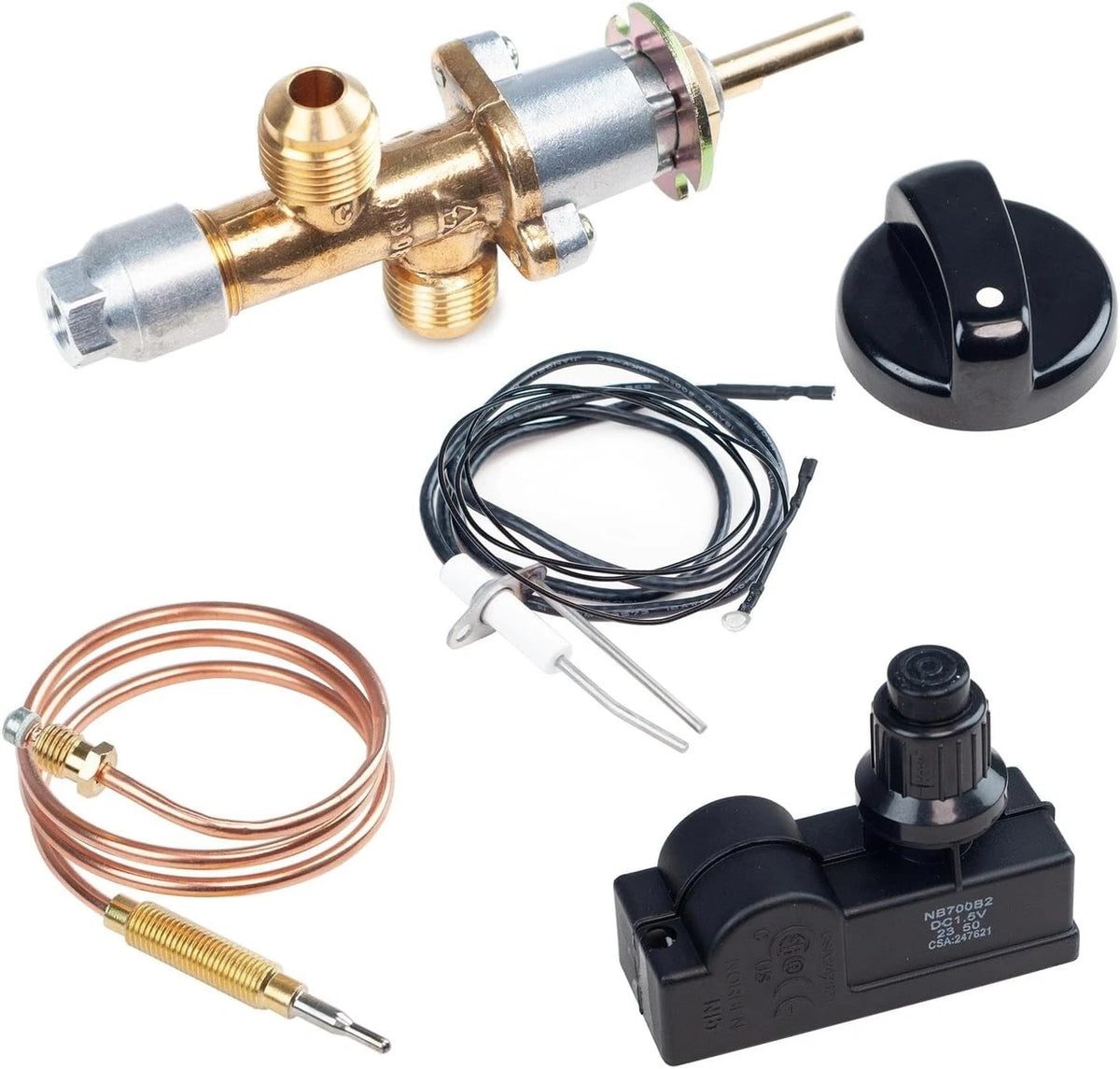 Gas Fireplace Fire Pit Flame Failure Safety Control Valve Kit and Assembly...