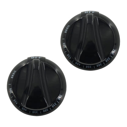 2PCS Control Knob Replacement Part WB03K10037 For GE Range Stove Oven Black
