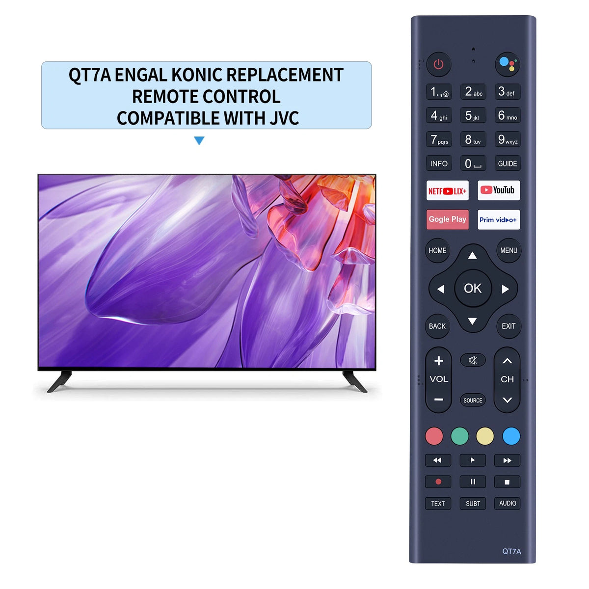 Replacement Remote Control For TuTu TUS32HN1AC Smart TV