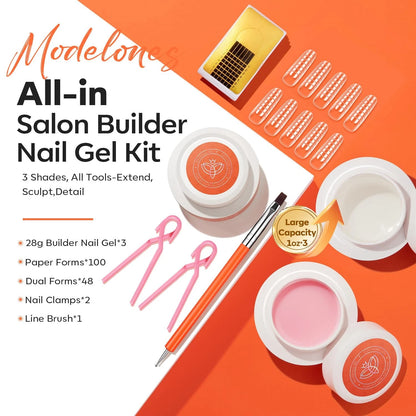 modelones Builder Nail Gel, 3 3 Ounce (Pack of 1), Gel - 3 Colors