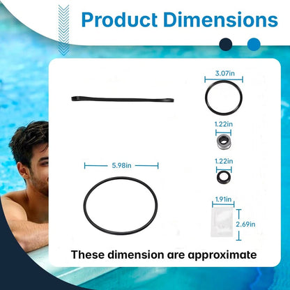 Southeastern Accessory Pool Pump O-Ring Seal Repair Kit for Hayward® Black